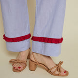 Marcella Ruffle Striped Pants