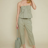 Ria Strapless Flared Hem Top