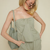 Ria Strapless Flared Hem Top