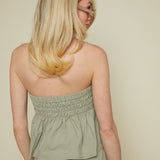 Ria Strapless Flared Hem Top
