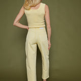 Elena High Rise Barrel Leg Jeans - Soft Buttercup