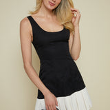 Malika Fitted Pleated Hem Mini Dress