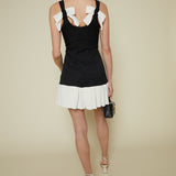 Malika Fitted Pleated Hem Mini Dress