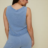 Faye V-Neck Jersey Denim Tank