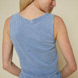 Faye V-Neck Jersey Denim Tank