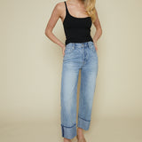 Carson Cuffed Straight Leg Jeans - Essex