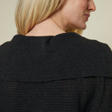 Sami Textured Rugby Knit Sweater - Black