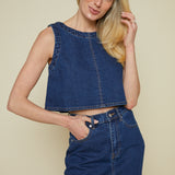 Nara Cropped Denim Top