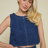 Nara Cropped Denim Top