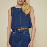 Nara Cropped Denim Top