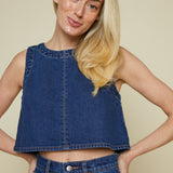 Nara Cropped Denim Top