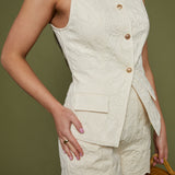 Channing Denim Jacquard Fitted Vest