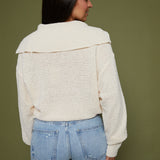Sami Textured Rugby Knit Sweater - Cream