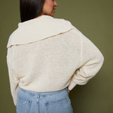 Sami Textured Rugby Knit Sweater - Cream
