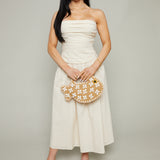 Kimberly Strapless Ruched Midi Dress