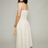 Kimberly Strapless Ruched Midi Dress