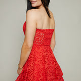 Kalysta Strapless Eyelet Mini Dress