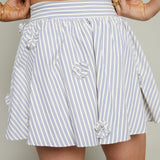 Jenny Striped Floral Applique Skirt