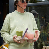 Leona Lemon Embroidered Mock Neck Sweatshirt