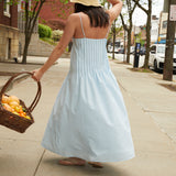 Soleil Pleated Seersucker Sundress