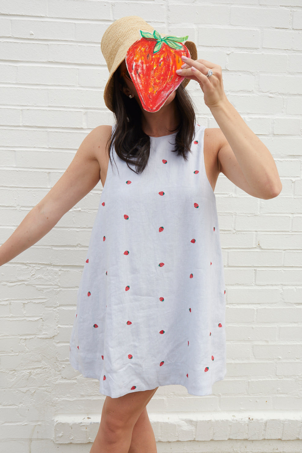 Juniper Strawberry Embroidered Linen Dress No. 14 Juniper Strawberry Embroidered Linen Dress No. 14