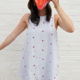 Juniper Strawberry Embroidered Linen Dress