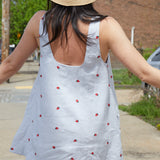 Juniper Strawberry Embroidered Linen Dress
