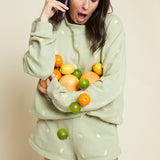 Leona Lemon Embroidered Mock Neck Sweatshirt