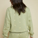 Leona Lemon Embroidered Mock Neck Sweatshirt