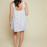 Juniper Strawberry Embroidered Linen Dress