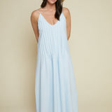Soleil Pleated Seersucker Sundress