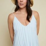 Soleil Pleated Seersucker Sundress