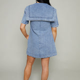 Gianni Oversized Collar Denim Mini Dress