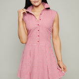 Beverly Plaid Pleated Mini Dress