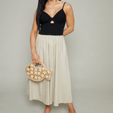 Ausha Mixed Media Midi Dress