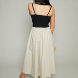 Ausha Mixed Media Midi Dress