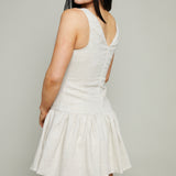 Maddison Linen Drop Waist Mini Dress - Natural