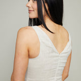 Maddison Linen Drop Waist Mini Dress - Natural
