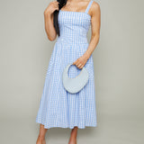 Maybell Gingham Scalloped Midi Dress