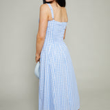 Maybell Gingham Scalloped Midi Dress