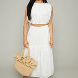 Briley Eyelet Crop Top - White