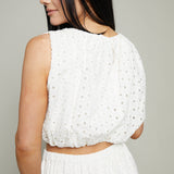 Briley Eyelet Crop Top - White