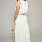 Briley Eyelet Crop Top - White