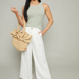 Billie Wide Leg Linen Pants - White