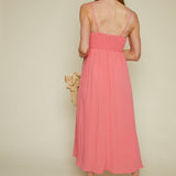 Brynn Smocked Midi Dress - Sunset Pink