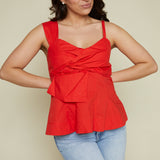 Ona Bow Front Peplum Top