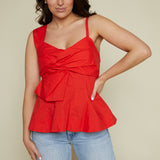 Ona Bow Front Peplum Top