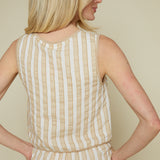 Katie Striped Tie Front Top