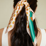 Floral Stripe Dog Silk Bandana