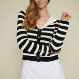 Paige Stripe Sailor Collar Cardigan